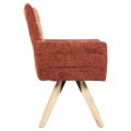 DINING ARMCHAIR GAZER FK9845.06 REDDISH BROWN FABRIC-RUBBERWOOD LEGS 66x63x91Hcm. DINING ARMCHAIR GAZER FK9845.06 REDDISH BROWN FABRIC-RUBBERWOOD LEGS 66x63x91Hcm.