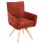 DINING ARMCHAIR GAZER FK9845.06 REDDISH BROWN FABRIC-RUBBERWOOD LEGS 66x63x91Hcm.