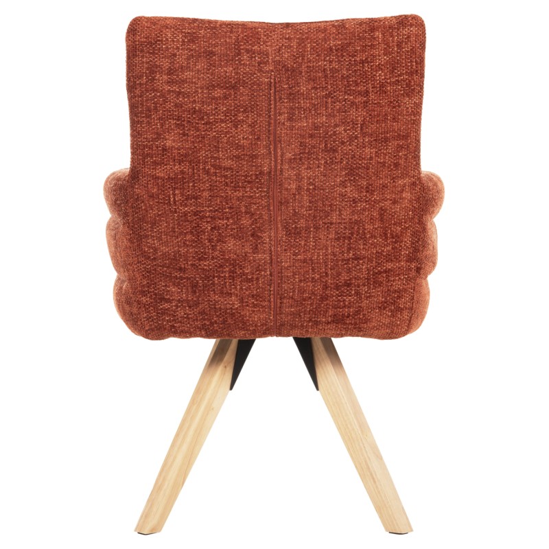 DINING ARMCHAIR GAZER FK9845.06 REDDISH BROWN FABRIC-RUBBERWOOD LEGS 66x63x91Hcm. DINING ARMCHAIR GAZER FK9845.06 REDDISH BROWN FABRIC-RUBBERWOOD LEGS 66x63x91Hcm.