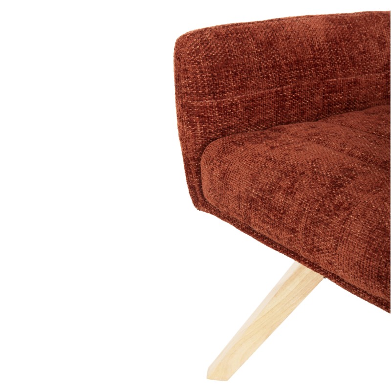 DINING ARMCHAIR GAZER FK9845.06 REDDISH BROWN FABRIC-RUBBERWOOD LEGS 66x63x91Hcm. DINING ARMCHAIR GAZER FK9845.06 REDDISH BROWN FABRIC-RUBBERWOOD LEGS 66x63x91Hcm.