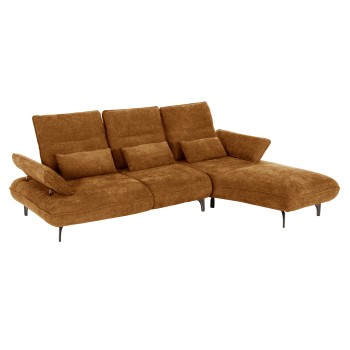 CORNER (RIGHT) SOFA-BED CONVERT FK3268.02R BRICK RED FABRIC 283x188x100Hcm.