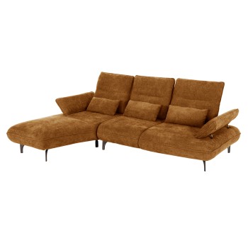 CORNER (LEFT) SOFA-BED CONVERT FK3268.02L BRICK RED FABRIC 283x188x100Hcm.
