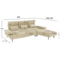 CORNER (RIGHT) SOFA-BED CONVERT FK3268.01R ECRU FABRIC 283x188x100Hcm. CORNER (RIGHT) SOFA-BED CONVERT FK3268.01R ECRU FABRIC 283x188x100Hcm.