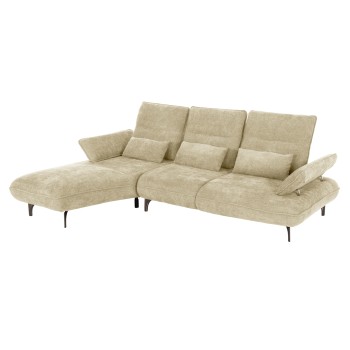 CORNER (LEFT) SOFA-BED CONVERT FK3268.01L ECRU FABRIC 283x188x100Hcm.