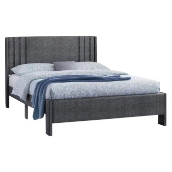 DOUBLE BED CREDENCE FK685.01 GREY FABRIC FOR MATTRESS 160X200cm.