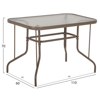 OUTDOOR DINING SET 5PCS LEON FK5193.04 TABLE-CHAIRS METAL IN CHAMPAGNE COLOR
