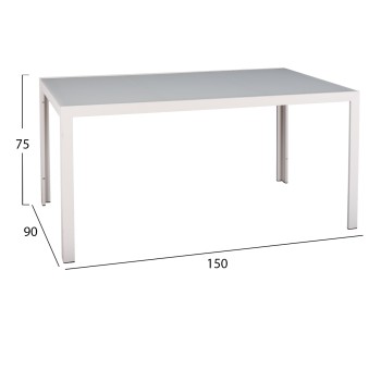 OUTDOOR DINING SET 5PCS OFER FK21030 WHITE METAL TABLE-WHITE METAL ARMCHAIRS