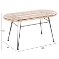 OUTDOOR OVAL COFFEE TABLE ALLEGRA FK5695.11 BEIGE WICKER-BLACK METAL 100x45x51,5Hcm. OUTDOOR OVAL COFFEE TABLE ALLEGRA FK5695.11 BEIGE WICKER-BLACK METAL 100x45x51,5Hcm.