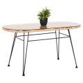 OUTDOOR OVAL COFFEE TABLE ALLEGRA FK5695.11 BEIGE WICKER-BLACK METAL 100x45x51,5Hcm. OUTDOOR OVAL COFFEE TABLE ALLEGRA FK5695.11 BEIGE WICKER-BLACK METAL 100x45x51,5Hcm.