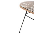 OUTDOOR OVAL COFFEE TABLE ALLEGRA FK5695.11 BEIGE WICKER-BLACK METAL 100x45x51,5Hcm. OUTDOOR OVAL COFFEE TABLE ALLEGRA FK5695.11 BEIGE WICKER-BLACK METAL 100x45x51,5Hcm.