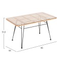 OUTDOOR COFFEE TABLE ALLEGRA FK6076 BLACK METAL-BEIGE WICKER 95X55X51.5Hcm. OUTDOOR COFFEE TABLE ALLEGRA FK6076 BLACK METAL-BEIGE WICKER 95X55X51.5Hcm.