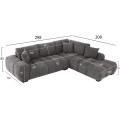 CORNER SOFA (RIGHT) COVEN FK3266.03R DARK GREY FABRIC 298x102-208x85Hcm. CORNER SOFA (RIGHT) COVEN FK3266.03R DARK GREY FABRIC 298x102-208x85Hcm.