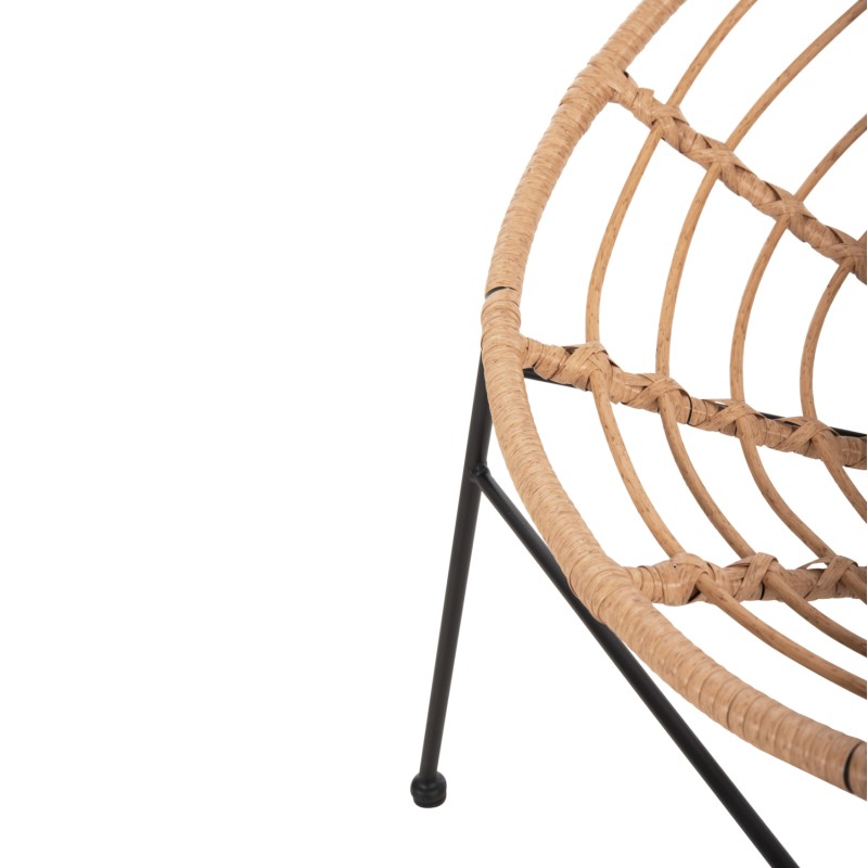 ARMCHAIR NEST-TYPE ALLEGRA FK5458.11 BLACK METAL-WICKER IN BEIGE 73x78x88H cm. ARMCHAIR NEST-TYPE ALLEGRA FK5458.11 BLACK METAL-WICKER IN BEIGE 73x78x88H cm.
