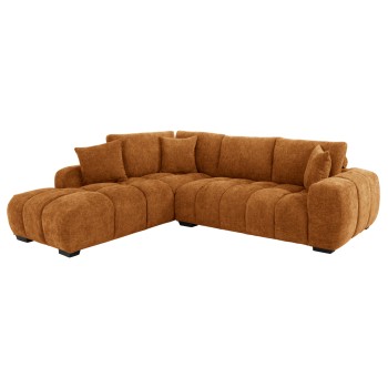 CORNER SOFA (LEFT) COVEN FK3266.02L BRICK RED FABRIC 298x102-208x85Hcm.