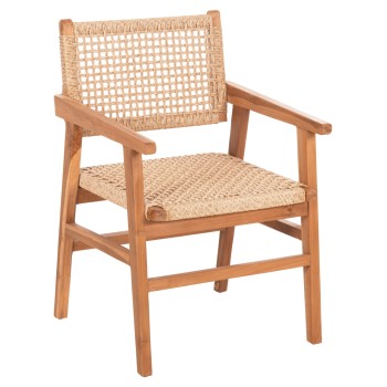 DINING ARMCHAIR BJORN FK9403.21 SOLID TEAK WOOD-ROPE 56x56x83Hcm.