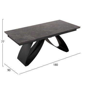 INDOOR SINING SET 7PCS TEGATT ΗΜ21043 EXPANDABLE TABLE WITH 6 ARMCHAIRS IN GREY COLOR INDOOR SINING SET 7PCS TEGATT ΗΜ21043 EXPANDABLE TABLE WITH 6 ARMCHAIRS IN GREY COLOR