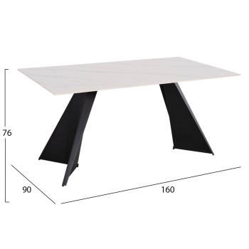 INDOOR DINING SET 7PCS POSE FK21046 TABLE WITH CERAMIC TOP- 6 CHAIRS IN ECRU COLOR INDOOR DINING SET 7PCS POSE FK21046 TABLE WITH CERAMIC TOP- 6 CHAIRS IN ECRU COLOR