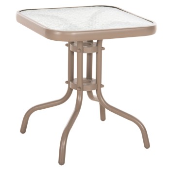 COFFEE TABLE FIGO FK6067.04 METAL IN CHAMPAGNE COLOR-TEMPERED GLASS TOP 45x45x51Hcm.