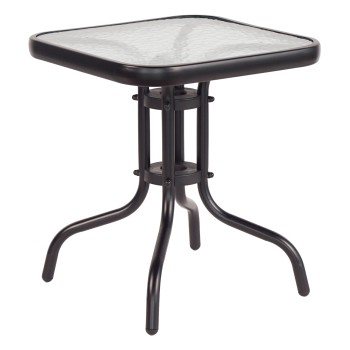 COFFEE TABLE FIGO FK6067.03 METAL IN BLACK-TEMPERED GLASS TOP 45x45x51Hcm.