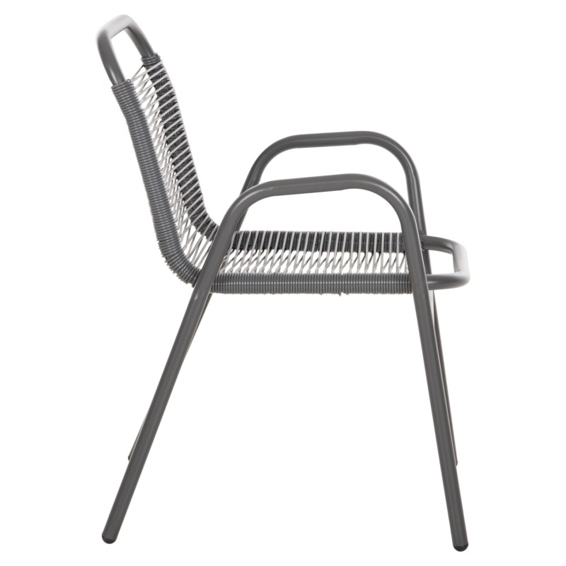 OUTDOOR ARMCHAIR AVRIL FK5968.01 METAL AND SYNTHETIC RATTAN IN GREY COLOR 54.5x56x78H OUTDOOR ARMCHAIR AVRIL FK5968.01 METAL AND SYNTHETIC RATTAN IN GREY COLOR 54.5x56x78H