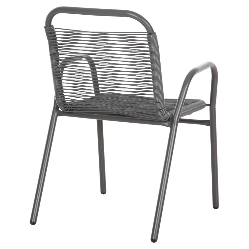 OUTDOOR ARMCHAIR AVRIL FK5968.01 METAL AND SYNTHETIC RATTAN IN GREY COLOR 54.5x56x78H OUTDOOR ARMCHAIR AVRIL FK5968.01 METAL AND SYNTHETIC RATTAN IN GREY COLOR 54.5x56x78H
