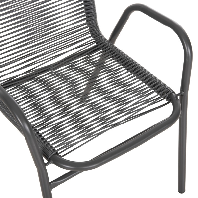 OUTDOOR ARMCHAIR AVRIL FK5968.01 METAL AND SYNTHETIC RATTAN IN GREY COLOR 54.5x56x78H OUTDOOR ARMCHAIR AVRIL FK5968.01 METAL AND SYNTHETIC RATTAN IN GREY COLOR 54.5x56x78H