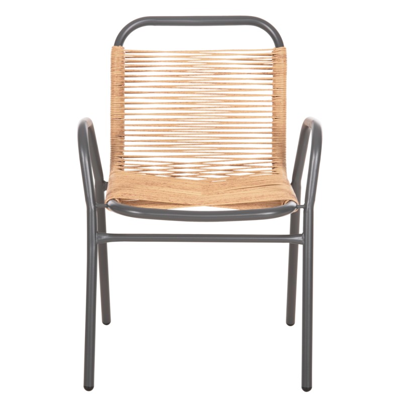 OUTDOOR ARMCHAIR AVRIL FK5968.02 METAL IN GREY-SYNTHETIC RATTAN IN NATURAL 54.5x56x78H OUTDOOR ARMCHAIR AVRIL FK5968.02 METAL IN GREY-SYNTHETIC RATTAN IN NATURAL 54.5x56x78H