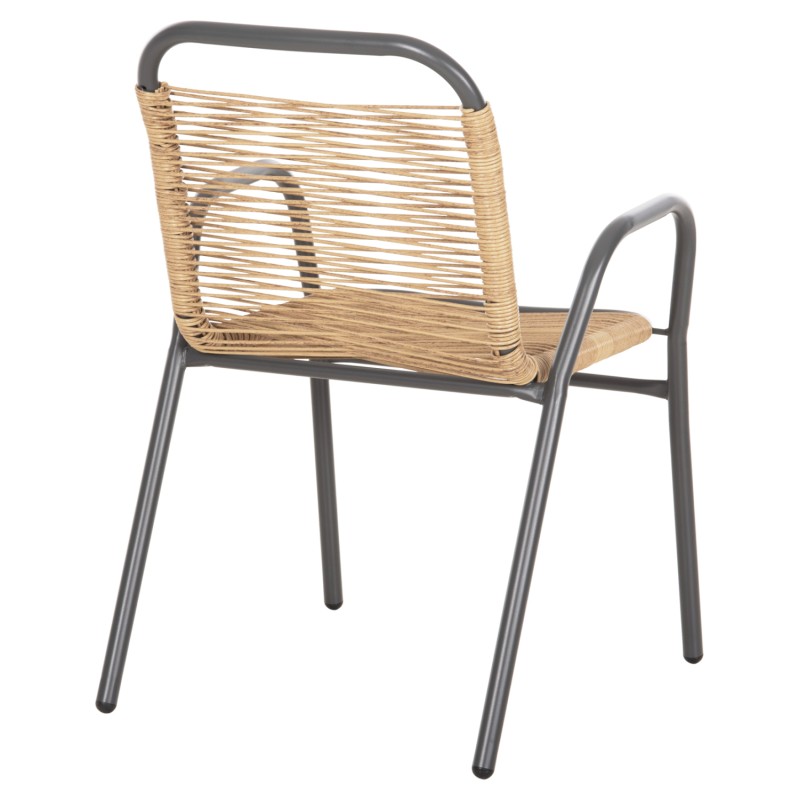OUTDOOR ARMCHAIR AVRIL FK5968.02 METAL IN GREY-SYNTHETIC RATTAN IN NATURAL 54.5x56x78H OUTDOOR ARMCHAIR AVRIL FK5968.02 METAL IN GREY-SYNTHETIC RATTAN IN NATURAL 54.5x56x78H