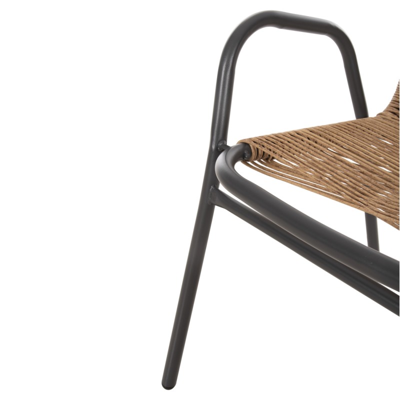 OUTDOOR ARMCHAIR AVRIL FK5968.02 METAL IN GREY-SYNTHETIC RATTAN IN NATURAL 54.5x56x78H OUTDOOR ARMCHAIR AVRIL FK5968.02 METAL IN GREY-SYNTHETIC RATTAN IN NATURAL 54.5x56x78H