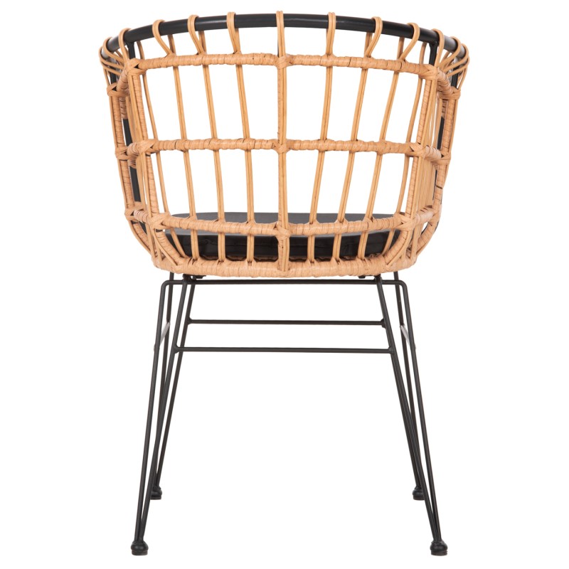 ARMCHAIR OUTDOOR ALLEGRA FK5456.11 METAL&CUSHION BLACK-WICKER BEIGE 58x61x81Hcm. ARMCHAIR OUTDOOR ALLEGRA FK5456.11 METAL&CUSHION BLACK-WICKER BEIGE 58x61x81Hcm.