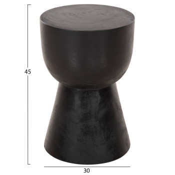 ROUND STOOL MAMBA FK9901.02 SOLID SUAR WOOD IN BLACK COLOR Φ30x45H cm.