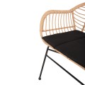 OUTDOOR BENCH WITH ARMS ALLEGRA FK6077 BLACK METAL-P.E. RATTAN IN BEIGE 120x62x80Hcm. OUTDOOR BENCH WITH ARMS ALLEGRA FK6077 BLACK METAL-P.E. RATTAN IN BEIGE 120x62x80Hcm.