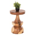 SIDE TABLE BERMAN FK9902 SOLID SUAR WOOD IN NATURAL Φ35x51Hcm.