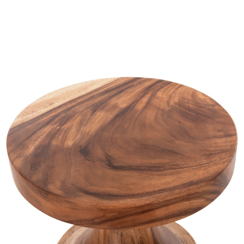 SIDE TABLE BERMAN FK9902 SOLID SUAR WOOD IN NATURAL Φ35x51Hcm.