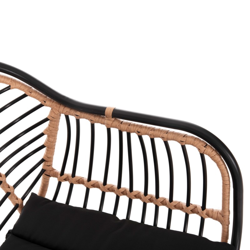 OUTDOOR ARMCHAIR ALLEGRA FK5663.11 METAL FRAME-P.E.RATTAN IN BEIGE & BLACK 58x59x81Hcm. OUTDOOR ARMCHAIR ALLEGRA FK5663.11 METAL FRAME-P.E.RATTAN IN BEIGE & BLACK 58x59x81Hcm.