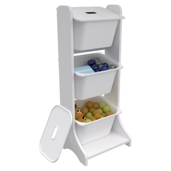 STORAGE FURNITURE FRED FK18208.01 WHITE MELAMINE 44x35x107Hcm.