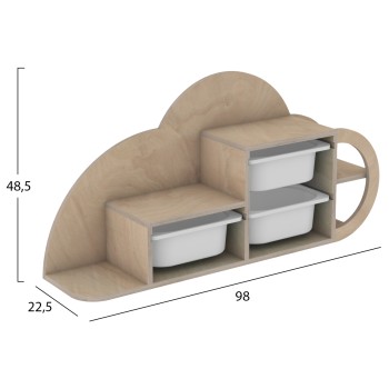WALL SHELF COBB FK18227.03 BIRCH WOOD IN NATURAL-WHITE P.E. DRAWERS 98x22,5x48,5Hcm. WALL SHELF COBB FK18227.03 BIRCH WOOD IN NATURAL-WHITE P.E. DRAWERS 98x22,5x48,5Hcm.