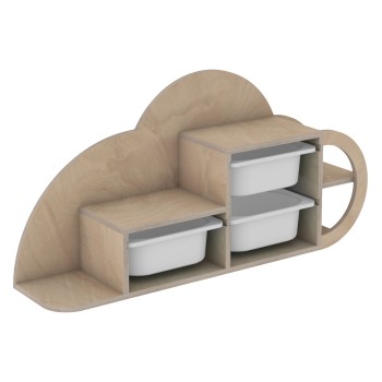 WALL SHELF COBB FK18227.03 BIRCH WOOD IN NATURAL-WHITE P.E. DRAWERS 98x22,5x48,5Hcm.