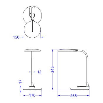 TABLE LAMP LED BLAIN FK4459.03 SKY BLUE ABS-WHITE SILICONE 17x26.6x34.5H cm.