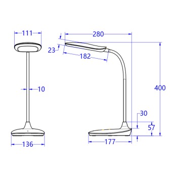TABLE LAMP LED BLAIN FK4444.01 WHITE ABS 13.6x17.7x40H cm.