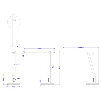 DESK LAMP LED BLAIN PRO FK4445.07 METALLIC GREY COLOR Φ19x49,9Hcm. DESK LAMP LED BLAIN PRO FK4445.07 METALLIC GREY COLOR Φ19x49,9Hcm.