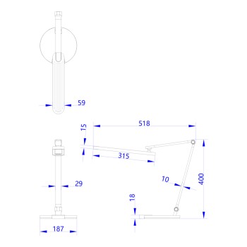 DESK LAMP LED BLAIN PRO FK4454.07 ABS BASE & ALUMINUM ARMS IN GREY 51,8x40Hcm. DESK LAMP LED BLAIN PRO FK4454.07 ABS BASE & ALUMINUM ARMS IN GREY 51,8x40Hcm.