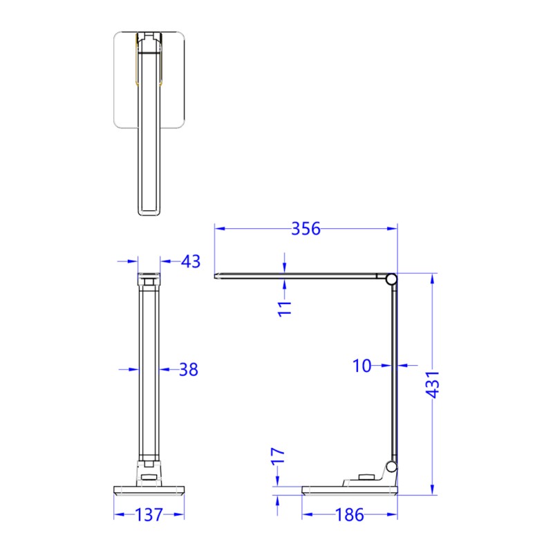 DESK LAMP LED BLAIN PRO FK4458.08 ABS BASE AND ALUMINUM ARMS IN SILVER COLOR 35,6x43,1Hcm. DESK LAMP LED BLAIN PRO FK4458.08 ABS BASE AND ALUMINUM ARMS IN SILVER COLOR 35,6x43,1Hcm.