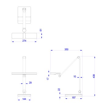 DESK LAMP LED BLAIN PRO FK4461.08 BRUSHED SILVER ABS 35x43,9Hcm. DESK LAMP LED BLAIN PRO FK4461.08 BRUSHED SILVER ABS 35x43,9Hcm.
