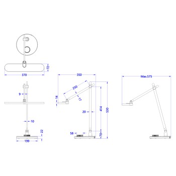 DESK LAMP LED BLAIN PRO FK4446.07 ABS BASE AND ALUMINUM ARMS IN GREY 57,5x53Hcm. DESK LAMP LED BLAIN PRO FK4446.07 ABS BASE AND ALUMINUM ARMS IN GREY 57,5x53Hcm.