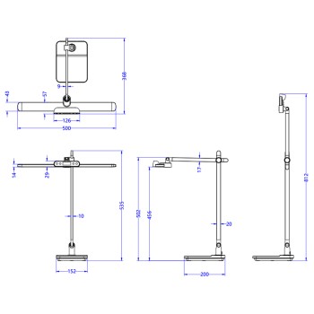 DESK LAMP LED BLAIN PRO FK4447.07 ABS BASE AND ALUMINUM ARMS IN GREY 36,8x81Hcm. DESK LAMP LED BLAIN PRO FK4447.07 ABS BASE AND ALUMINUM ARMS IN GREY 36,8x81Hcm.