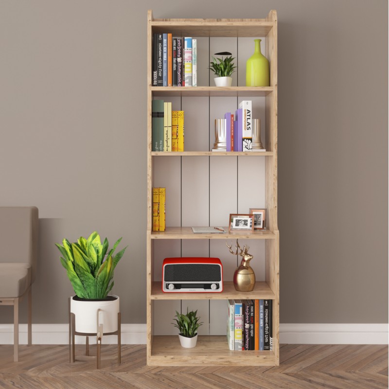 BOOKCASE NEAT FK18194.04 MELAMINE IN ANTURAL WOOD COLOR 60x30x180Hcm. BOOKCASE NEAT FK18194.04 MELAMINE IN ANTURAL WOOD COLOR 60x30x180Hcm.