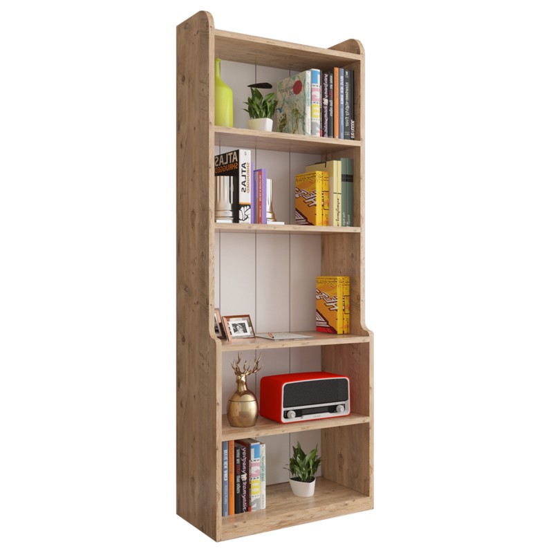 BOOKCASE NEAT FK18194.04 MELAMINE IN ANTURAL WOOD COLOR 60x30x180Hcm. BOOKCASE NEAT FK18194.04 MELAMINE IN ANTURAL WOOD COLOR 60x30x180Hcm.