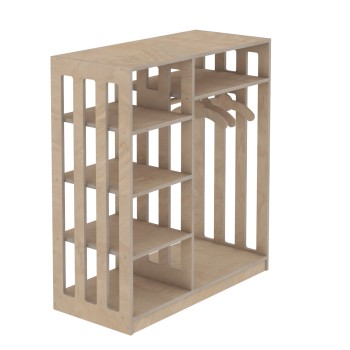 CHILDREN'S HANGER SANI FK18226.03 BIRCH WOOD IN NATURAL COLOR 90x40x100Hcm.