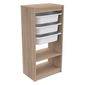 CHEST OF DRAWERS SANI FK18198.03 MELAMINE IN SONAMA-WHITE P.E. DRAWERS 45,5x30x92Hcm.